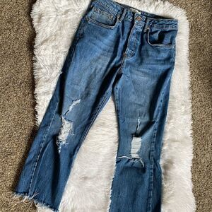 Forever 21 Distressed Crop Jeans